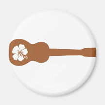 Ukulélé et hibisbus magnets pour réfrigérateur