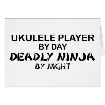 Ukulélé Ninja mortel par nuit Cartes De Vœux