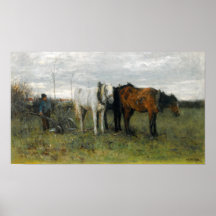 Un agriculteur de labourage affiches