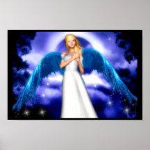 Un ange avec Blue Wings Posters