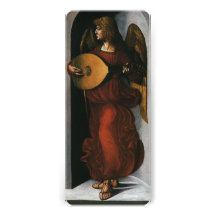 Un ange en rouge avec un luth par Leonardo da Vinc Invitation Personnalisée