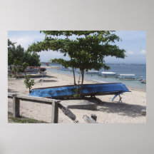 Un bateau de pêche de Bali Affiche