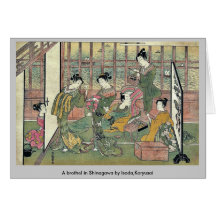 Un bordel dans Shinagawa par Isoda, Koryusai Carte De Vœux