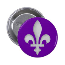 Un bouton d'insigne de l'argent Fleur-De-lys