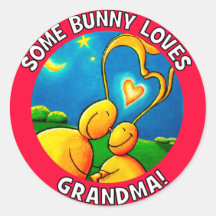 Un certain lapin aime la GRAND-MAMAN Autocollants