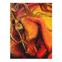 Un cheval d'un Coloer différent Carte Postale