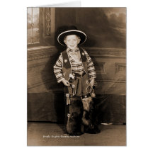 Un cowboy sonnant de enracinement cartes de vœux