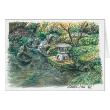 Un étang avec une pagoda cartes