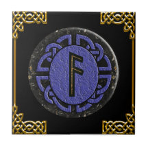 un futhark plus ancien de "ansuz" carreau en céramique