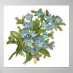 Un groupe de bleu fleurit l'affiche personnalisabl