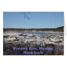 Un hiver sur la carte de voeux de rivière de Wewea