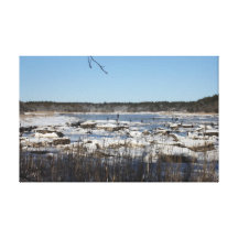 Un hiver sur la rivière de Weweantic Toile Tendue