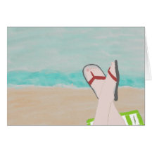 Un jour à la carte de note de plage