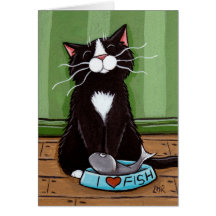 Un Kitty heureux - carte d'art de chat