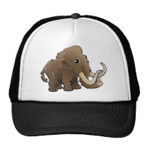 Un mammouth laineux amical mignon casquettes de camionneur