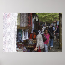 Un marché de textile de Bali Poster