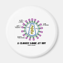Un oeil plus attentif à HIV (virologie de Viron) Aimants Pour Réfrigérateur