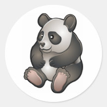 Un ours panda géant amical mignon adhésif rond