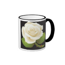 Un rose blanc mugs à café