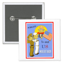 Un salut à notre bouton de militaires des USA Badges Avec Agrafe