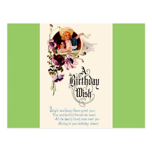 Un souhait d'anniversaire carte postale