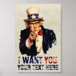 Uncle Sam "I Want You" Personalized Print