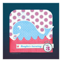 Une baleine des invitations d'un anniversaire