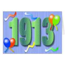 Une centième carte de l'anniversaire 1913 cartes