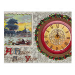 Une horloge de bonne année carte postale