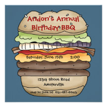 Une invitation juteuse d'hamburger