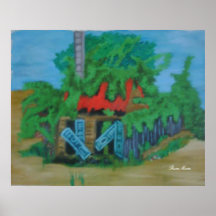 une maison abondonner affiche