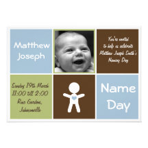 une nouvelle invitation de bébé de jour nommé de c