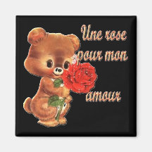 Une rose pour mon amour - magnets pour réfrigérateur