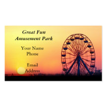 Une roue de Ferris et un parc d'attractions Modèle De Carte De Visite
