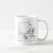 Une toilette embarrassée par une fente de bout mugs à café