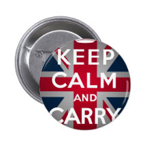 Union Jack houdt Kalm en draagt Speld Buttons