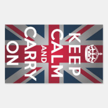 Union Jack houdt Kalm en draagt Rechthoekvormige Sticker