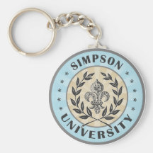 Université Simpson bleu-clair Porte-clef