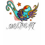 Urban Artistic Sweetheart Swallow Tattoo Bird Shirt