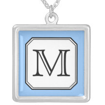 Uw Brief. Het Monogram van de douane. Blauw Zwart  Persoonlijke Sieraden