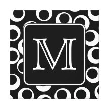 Uw Brief. Zwart-wit Monogram. Het Patroon van de p Canvas Afdruk