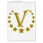 V-Lettre-Étoile-Couronne Cartes De Vœux