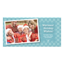 Vacances bleues piquées Photocard Cartes De Vœux Avec Photo