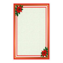 Vacances de poinsettia papier à lettre personnalisé