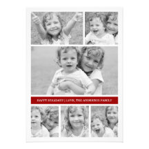 Vacances Photocard - rouge de collage de photo Bristol