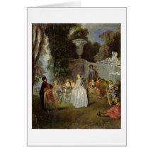 Vacances vénitiennes par Antoine Watteau Carte De Vœux