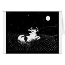 Vache de minuit cartes de vœux