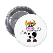 Vache drôle à bande dessinée badge avec épingle