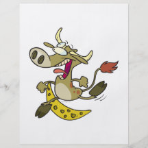 vache drôle sautant par-dessus la bande dessinée d tract personnalisé