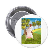 VACHE JOUANTE AU GOLF BADGE AVEC ÉPINGLE